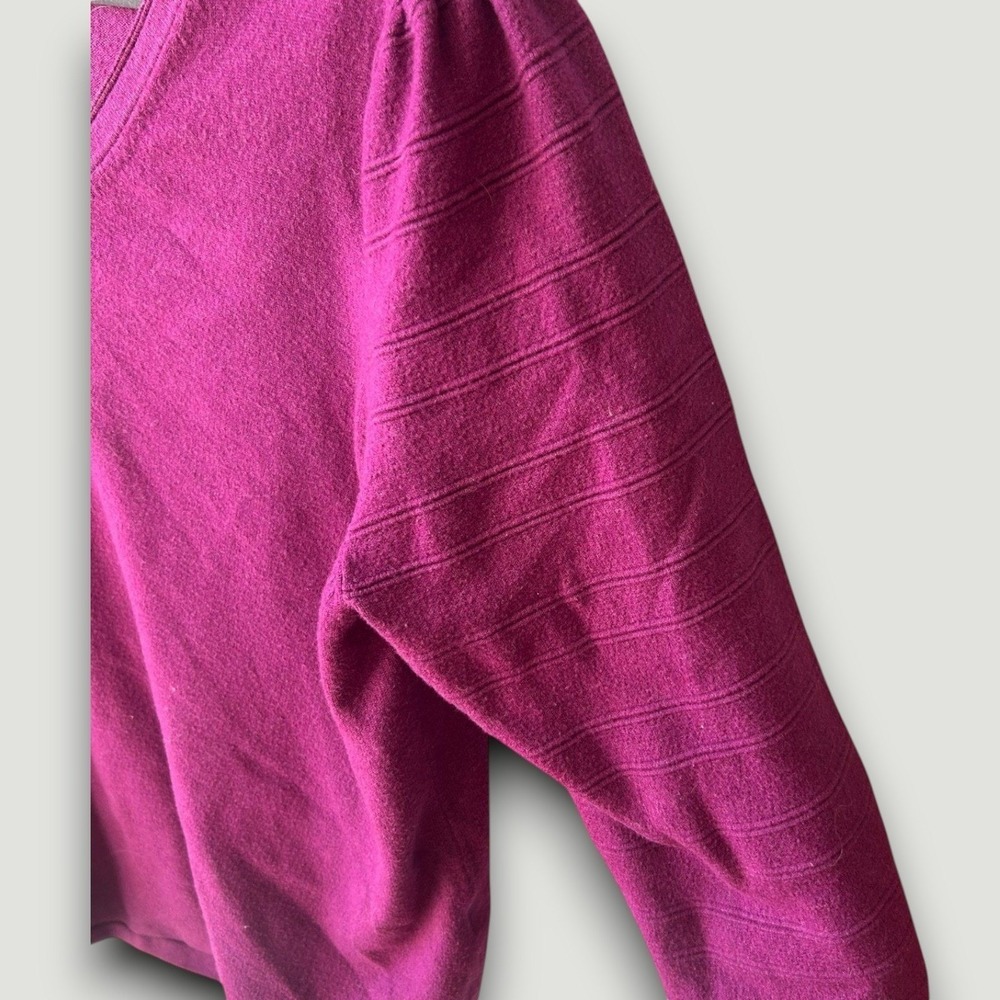 Chico's Womens Sweater Magenta Sz 3 XL Office Chic Stretch Minimalist Classic - Picture 5 of 6